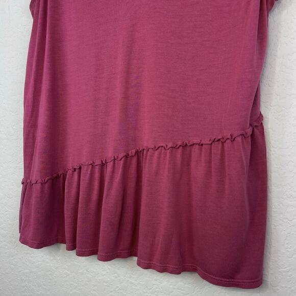 Dolan by Anthropologie Dusty Rose Pink Modal Pomona Ruffle Tank Size Medium - Picture 4 of 6